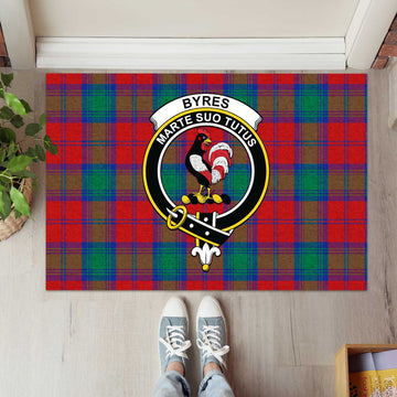 Byres (Byses) Tartan Rubber Doormat with Family Crest L 60*90cm - Tartan Vibes Clothing