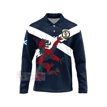 Byres (Byses) Tartan Lion Rampant Long Sleeve Polo Shirt Proudly Display Your Heritage with Alba Gu Brath and Clan Name Unisex - Tartan Vibes Clothing