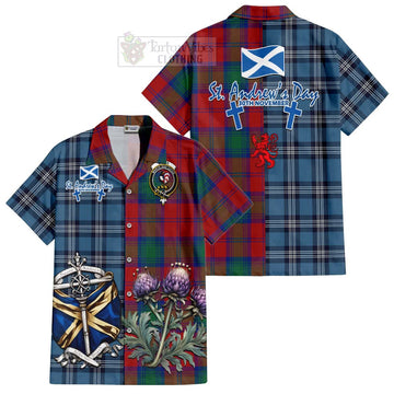 Byres (Byses) Tartan Hawaiian Shirt Happy St. Andrew's Day Half Tartan Style Kid - Tartan Vibes Clothing