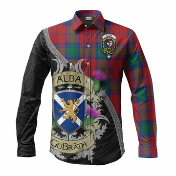 Byres (Byses) Tartan Family Crest Long Sleeve Button Shirt Lion Rampant Royal Thistle Shield Celtic Inspired Men's Shirt S - Tartan Vibes Clothing