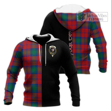 Byres (Byses) Tartan Knitted Hoodie with Family Crest and Half Of Me Style Unisex Knitted Pullover Hoodie - Tartan Vibes Clothing