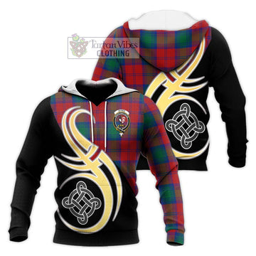 Byres (Byses) Tartan Knitted Hoodie with Family Crest and Celtic Symbol Style Unisex Knitted Pullover Hoodie - Tartan Vibes Clothing