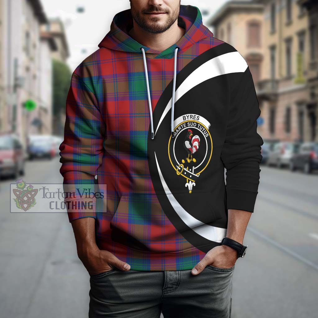 Byres (Byses) Tartan Hoodie with Family Crest Circle Style Zip Hoodie - Tartan Vibes Clothing