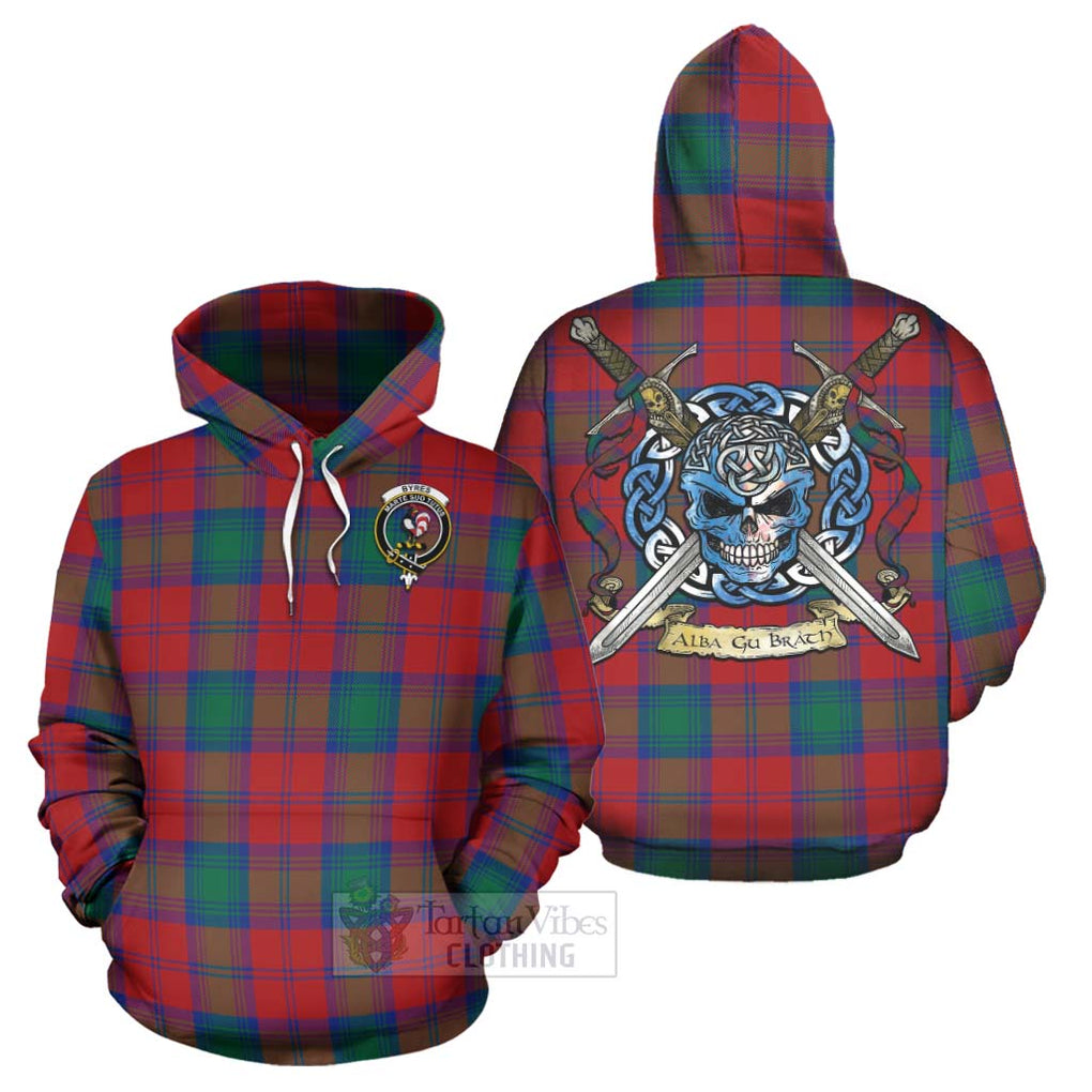 Byres (Byses) Tartan Hoodie with Family Crest Celtic Skull Style Zip Hoodie - Tartan Vibes Clothing