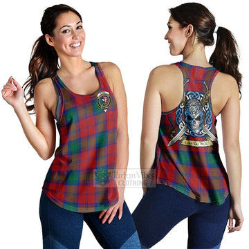 Byres (Byses) Tartan Women's Racerback Tanks with Family Crest Celtic Skull Style 4XL - Tartan Vibes Clothing
