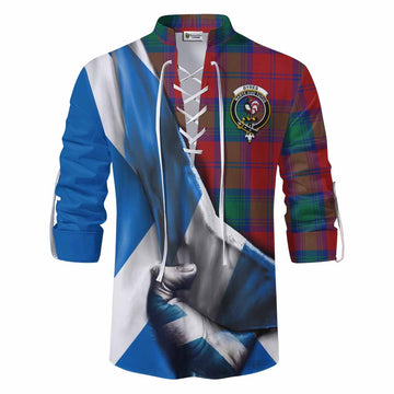 Byres (Byses) Tartan Ghillie Kilt Shirt with Family Crest Scotland Patriotic Style Men - Tartan Vibes Clothing