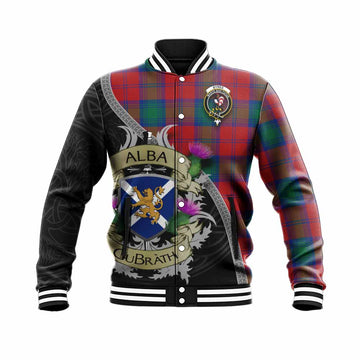 Byres (Byses) Tartan Family Crest Baseball Jacket Lion Rampant Royal Thistle Shield Celtic Inspired Unisex - Tartan Vibes Clothing