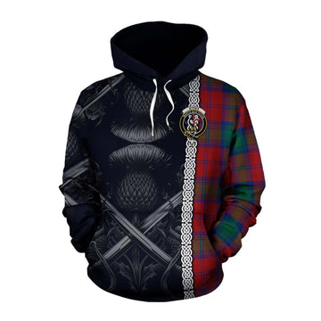 Byres (Byses) Tartan Cotton Hoodie with Family Crest Cross Sword Thistle Celtic Vibes Pullover Hoodie XS - Tartan Vibes Clothing