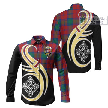 Byres (Byses) Tartan Long Sleeve Button Shirt with Family Crest and Celtic Symbol Style Men's Shirt S - Tartan Vibes Clothing