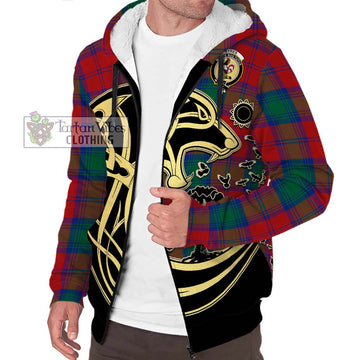 Byres (Byses) Tartan Sherpa Hoodie with Family Crest Celtic Wolf Style Unisex S - Tartan Vibes Clothing