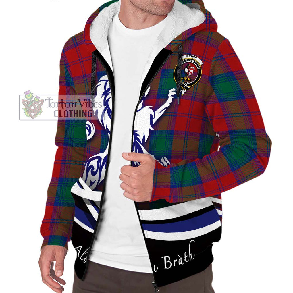 Byres (Byses) Tartan Sherpa Hoodie with Alba Gu Brath Regal Lion Emblem Unisex S - Tartanvibesclothing Shop