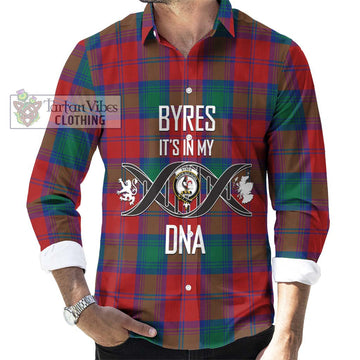 Byres (Byses) Tartan Long Sleeve Button Shirt with Family Crest DNA In Me Style Men's Shirt S - Tartanvibesclothing Shop