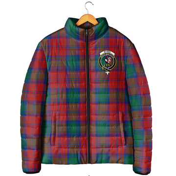 Byres (Byses) Tartan Padded Jacket with Family Crest Men's Padded Jacket - Tartan Vibes Clothing