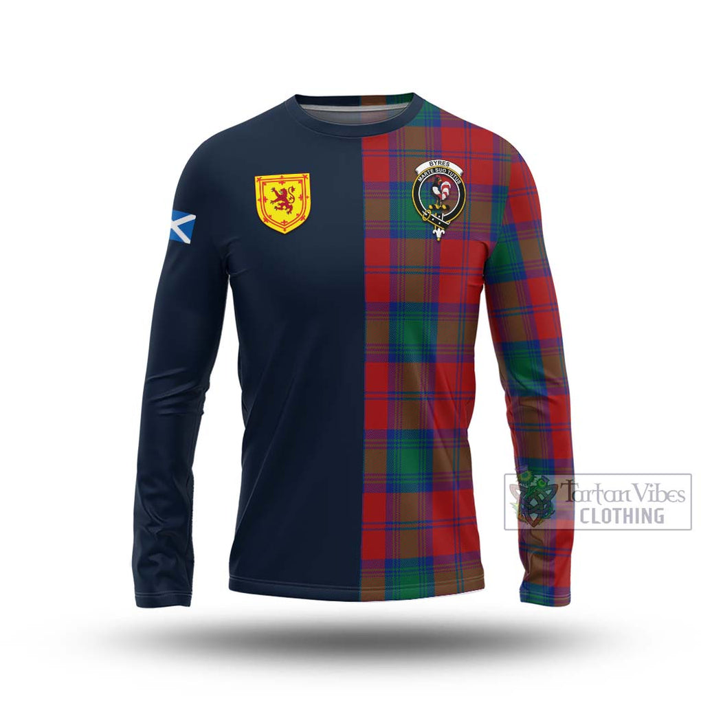 Byres (Byses) Tartan Long Sleeve T-Shirt Alba with Scottish Lion Royal Arm Half Style Unisex - Tartan Vibes Clothing