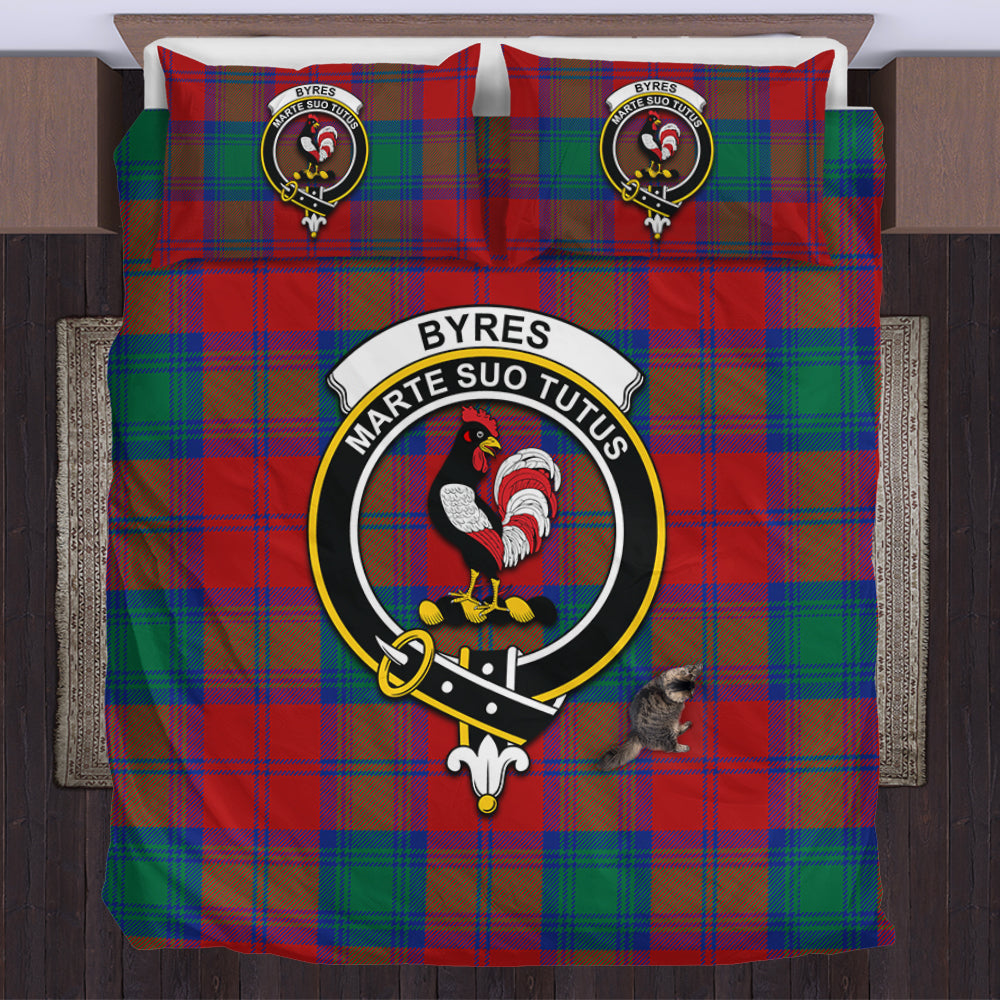 Byres (Byses) Tartan Bedding Set with Family Crest US Bedding Set - Tartan Vibes Clothing