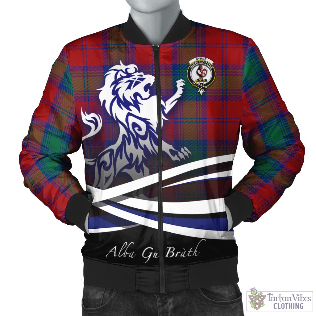 Byres (Byses) Tartan Bomber Jacket with Alba Gu Brath Regal Lion Emblem Unisex - Tartan Vibes Clothing
