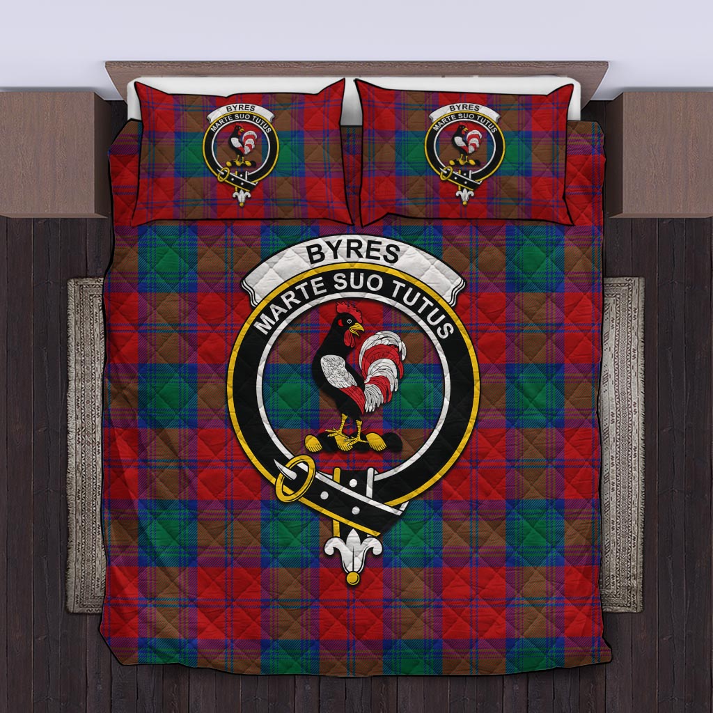 Byres (Byses) Tartan Quilt Bed Set with Family Crest Twin - Tartan Vibes Clothing
