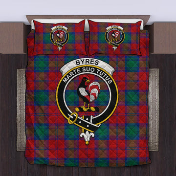 Byres (Byses) Tartan Quilt Bed Set with Family Crest Twin - Tartan Vibes Clothing