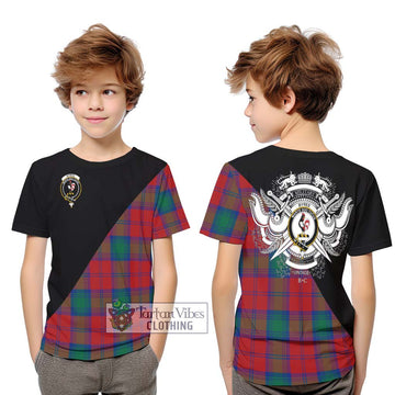 Byres (Byses) Tartan Kid T-Shirt with Family Crest and Military Logo Style Youth XL Size14 - Tartan Vibes Clothing