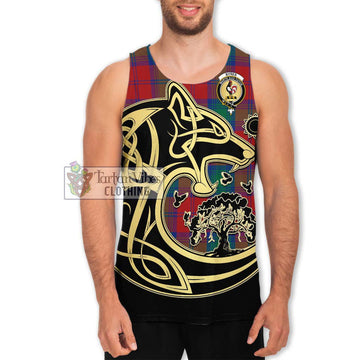 Byres (Byses) Tartan Men's Tank Top with Family Crest Celtic Wolf Style Men - Tartan Vibes Clothing