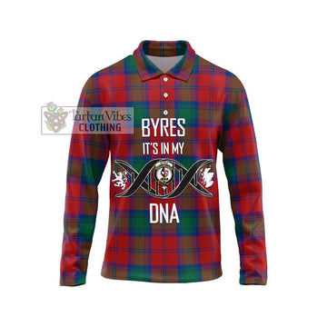 Byres (Byses) Tartan Long Sleeve Polo Shirt with Family Crest DNA In Me Style Unisex - Tartan Vibes Clothing