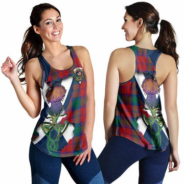 Tartan Vibes Clothing Byres (Byses) Tartan Family Crest Women's Racerback Tanks Scottish Thistle Celtic Inspired