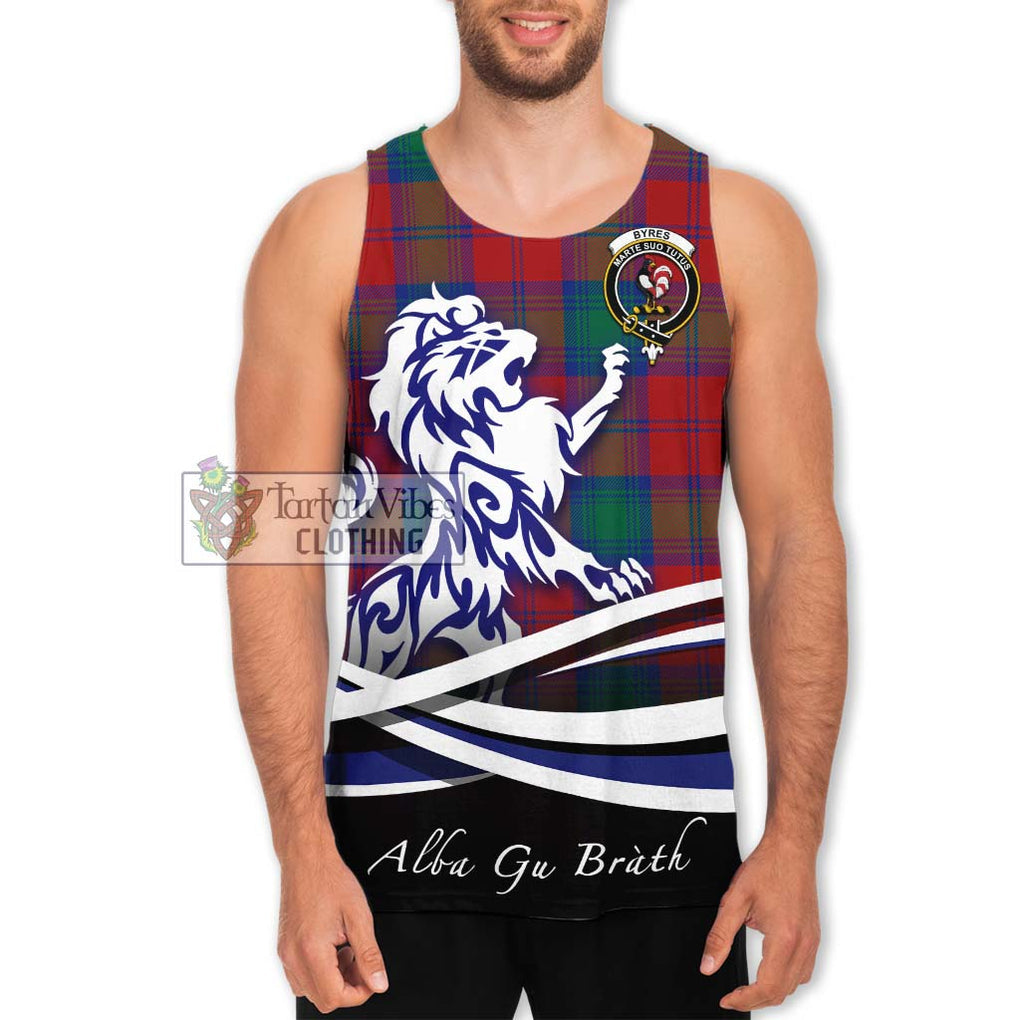 Byres (Byses) Tartan Men's Tank Top with Alba Gu Brath Regal Lion Emblem Men - Tartan Vibes Clothing