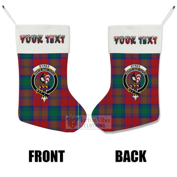 Byres (Byses) Tartan Family Crest Christmas Stocking with Personalized Text - Tartan Vibes Clothing