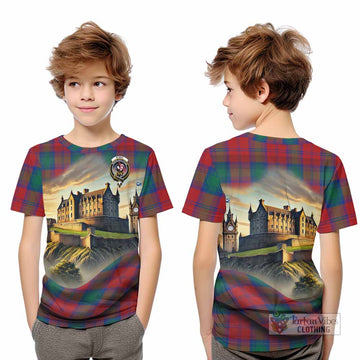Byres (Byses) Tartan Family Crest Kid T-Shirt with Scottish Ancient Castle Style - Tartan Vibes Clothing