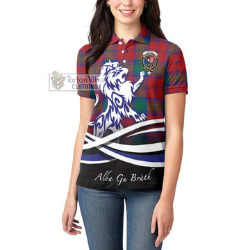 Byres (Byses) Tartan Women's Polo Shirt with Alba Gu Brath Regal Lion Emblem - Tartan Vibes Clothing