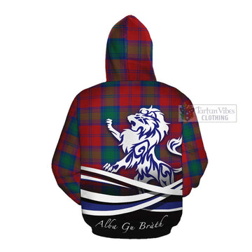 Byres (Byses) Tartan Cotton Hoodie with Alba Gu Brath Regal Lion Emblem Pullover Hoodie - Tartan Vibes Clothing
