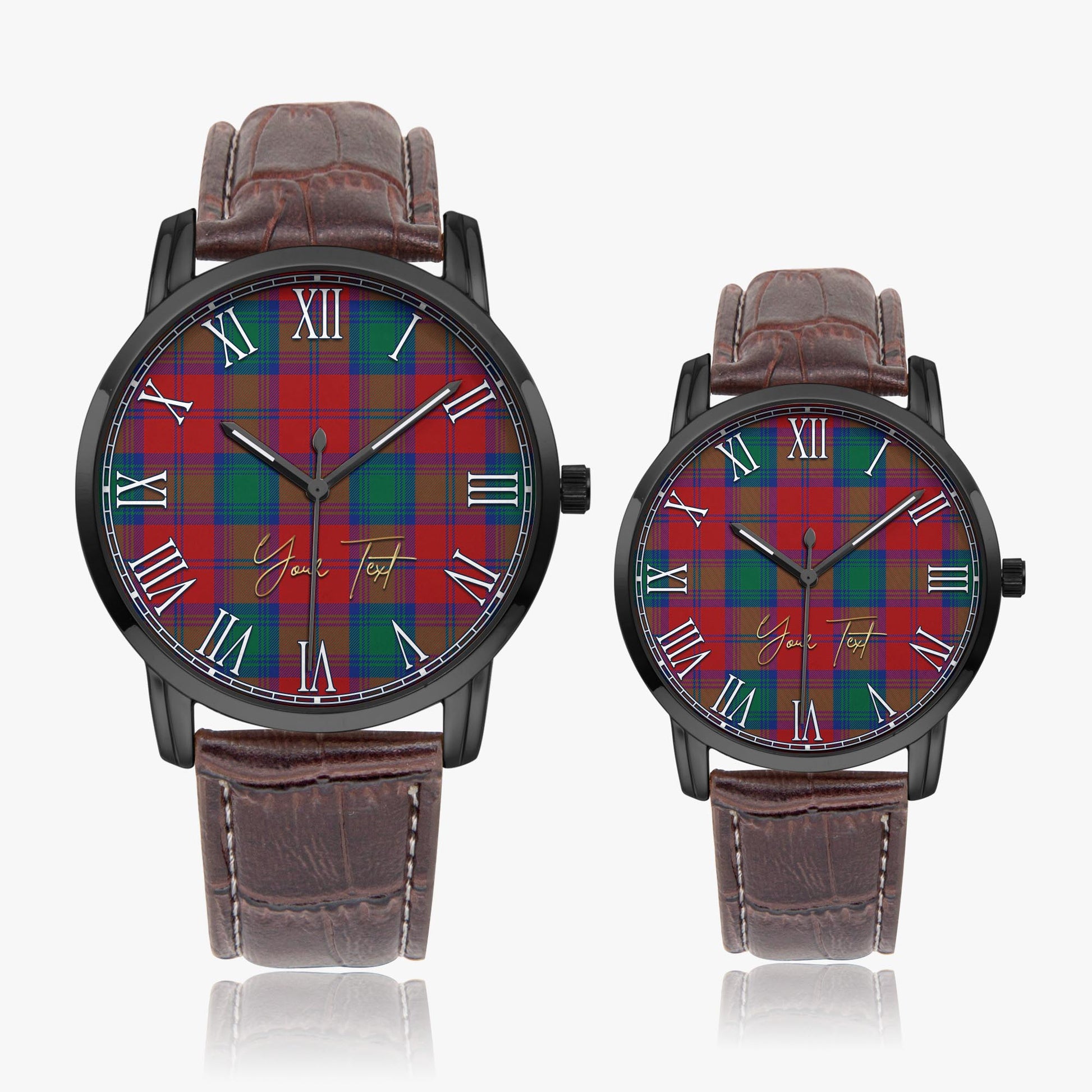 Byres (Byses) Tartan Personalized Your Text Leather Trap Quartz Watch - Tartan Vibes Clothing