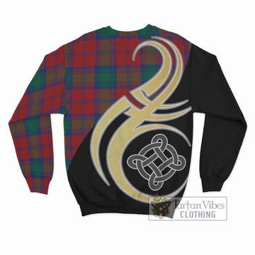 Byres (Byses) Tartan Sweatshirt with Family Crest and Celtic Symbol Style - Tartan Vibes Clothing