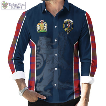 Byres (Byses) Tartan Long Sleeve Button Up Shirt with Family Crest and Lion Rampant Vibes Sport Style - Tartan Vibes Clothing