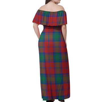 Byres (Byses) Tartan Off Shoulder Long Dress - Tartan Vibes Clothing