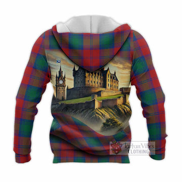Byres (Byses) Tartan Family Crest Knitted Hoodie with Scottish Ancient Castle Style - Tartan Vibes Clothing