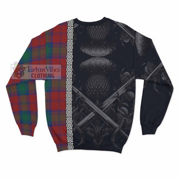 Byres (Byses) Tartan Sweatshirt with Family Crest Cross Sword Thistle Celtic Vibes - Tartan Vibes Clothing