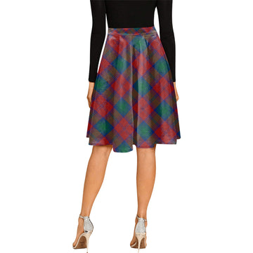 Byres (Byses) Tartan Melete Pleated Midi Skirt Cross Style