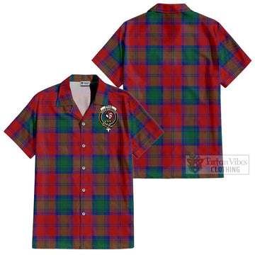 Byres (Byses) Tartan Cotton Hawaiian Shirt with Family Crest - Tartan Vibes Clothing
