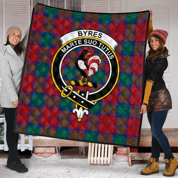 Byres (Byses) Tartan Quilt with Family Crest