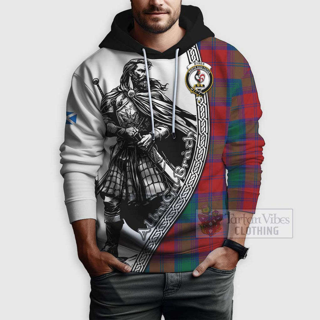 Byres (Byses) Tartan Clan Crest Hoodie with Highlander Warrior Celtic Style - Tartan Vibes Clothing
