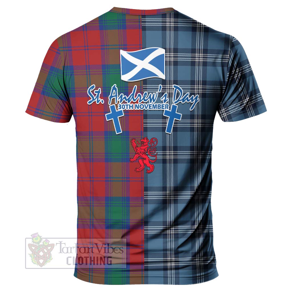 Byres (Byses) Tartan T-Shirt Happy St. Andrew's Day Half Tartan Style - Tartan Vibes Clothing