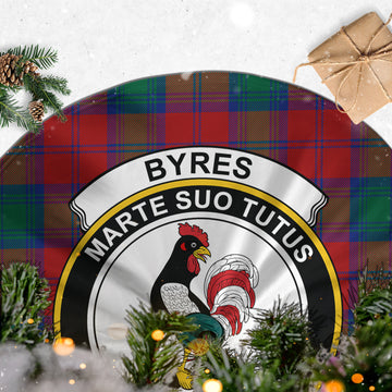 Byres (Byses) Tartan Christmas Tree Skirt with Family Crest - Tartan Vibes Clothing