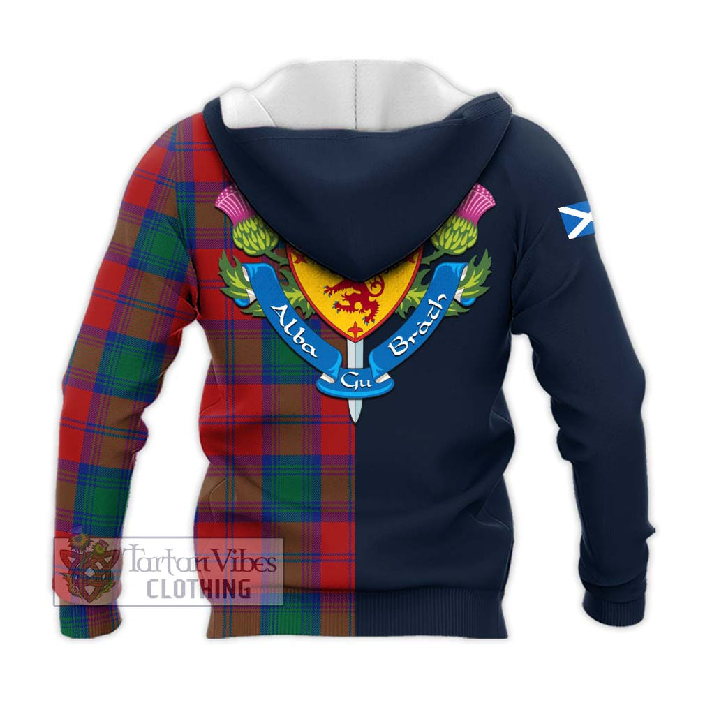 Byres (Byses) Tartan Knitted Hoodie Alba with Scottish Lion Royal Arm Half Style - Tartan Vibes Clothing