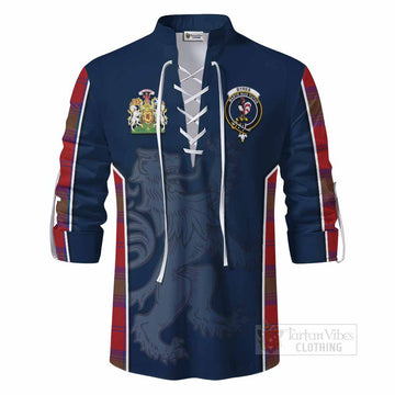 Byres (Byses) Tartan Ghillie Kilt Shirt with Family Crest and Lion Rampant Vibes Sport Style - Tartan Vibes Clothing