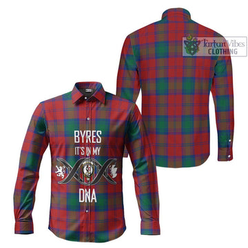 Byres (Byses) Tartan Long Sleeve Button Shirt with Family Crest DNA In Me Style Men's Shirt - Tartanvibesclothing Shop