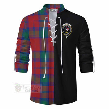 Byres (Byses) Tartan Ghillie Kilt Shirt with Family Crest and Half Of Me Style - Tartan Vibes Clothing