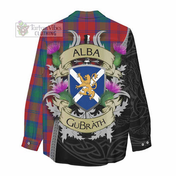 Byres (Byses) Tartan Family Crest Women's Casual Shirt Lion Rampant Royal Thistle Shield Celtic Inspired - Tartan Vibes Clothing