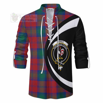 Byres (Byses) Tartan Ghillie Kilt Shirt with Family Crest Circle Style - Tartan Vibes Clothing