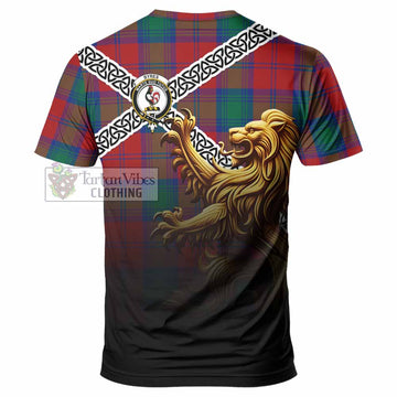 Byres (Byses) Crest Tartan T-Shirt with Golden Lion Emblem Celtic Style - Tartan Vibes Clothing